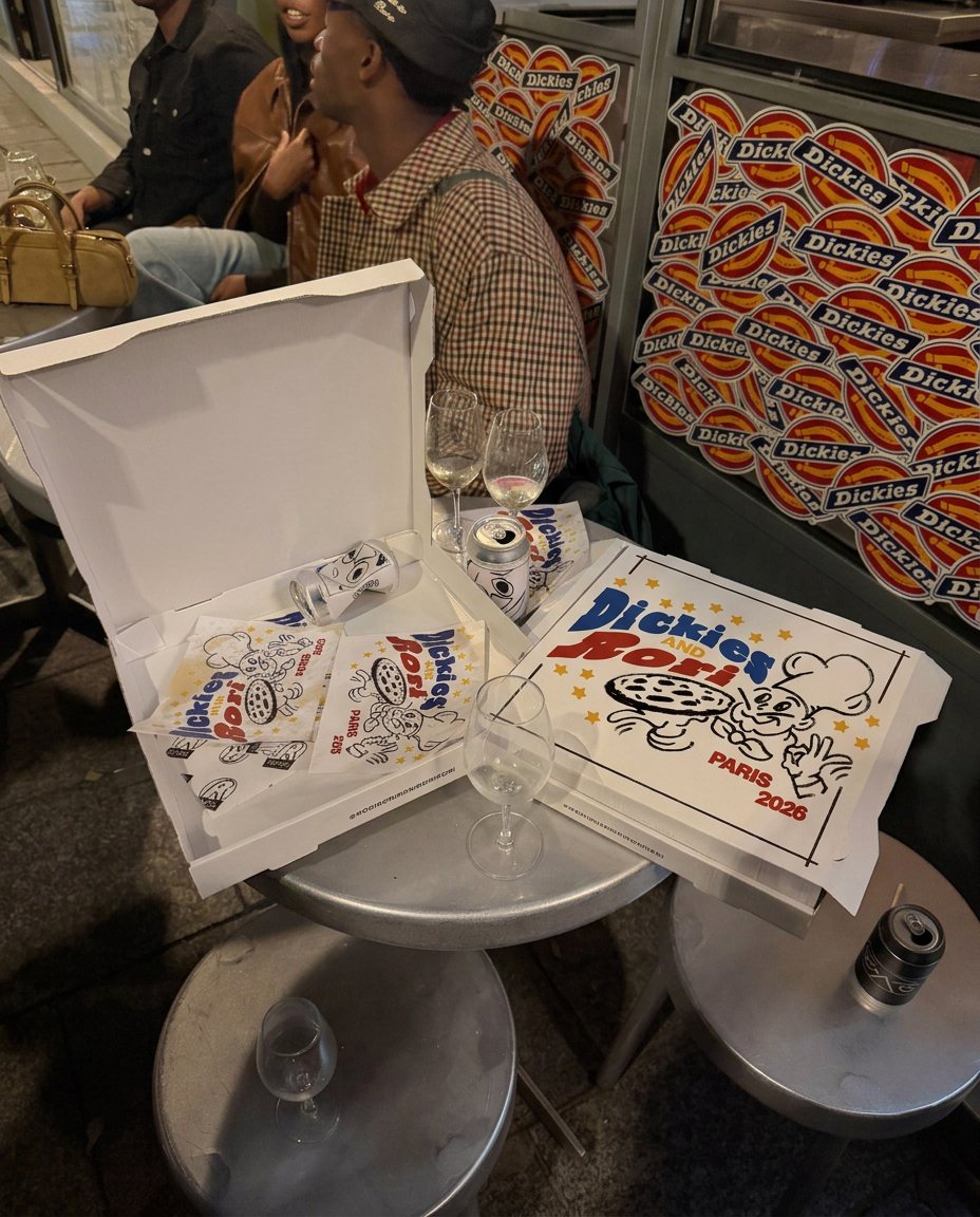 Dickies — cajas de pizza con el logo